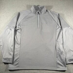 Callaway Pullover Mens XL Grey Opti-Dri 1/4 Zip Textured Ribbed Golf Sweater